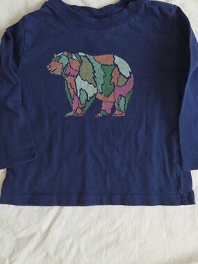 Hanna Andersson Bear Print Long Sleeve T-Shirt Blue 2T